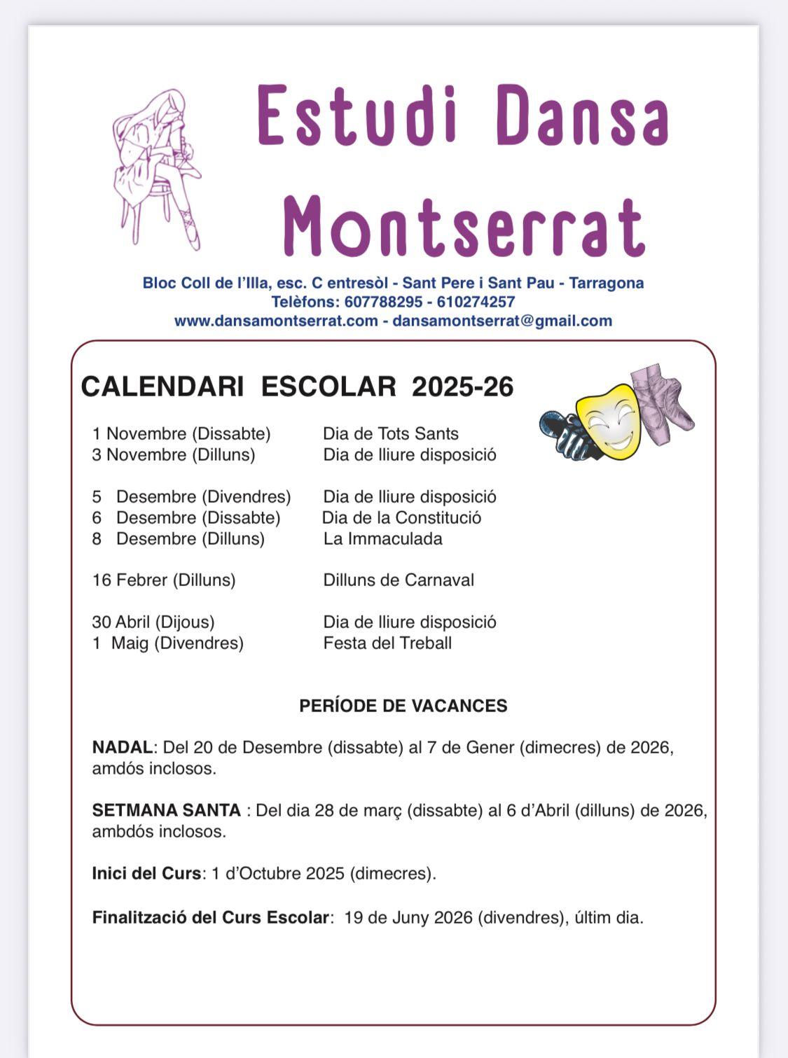 Calendari Escolar 2025-26